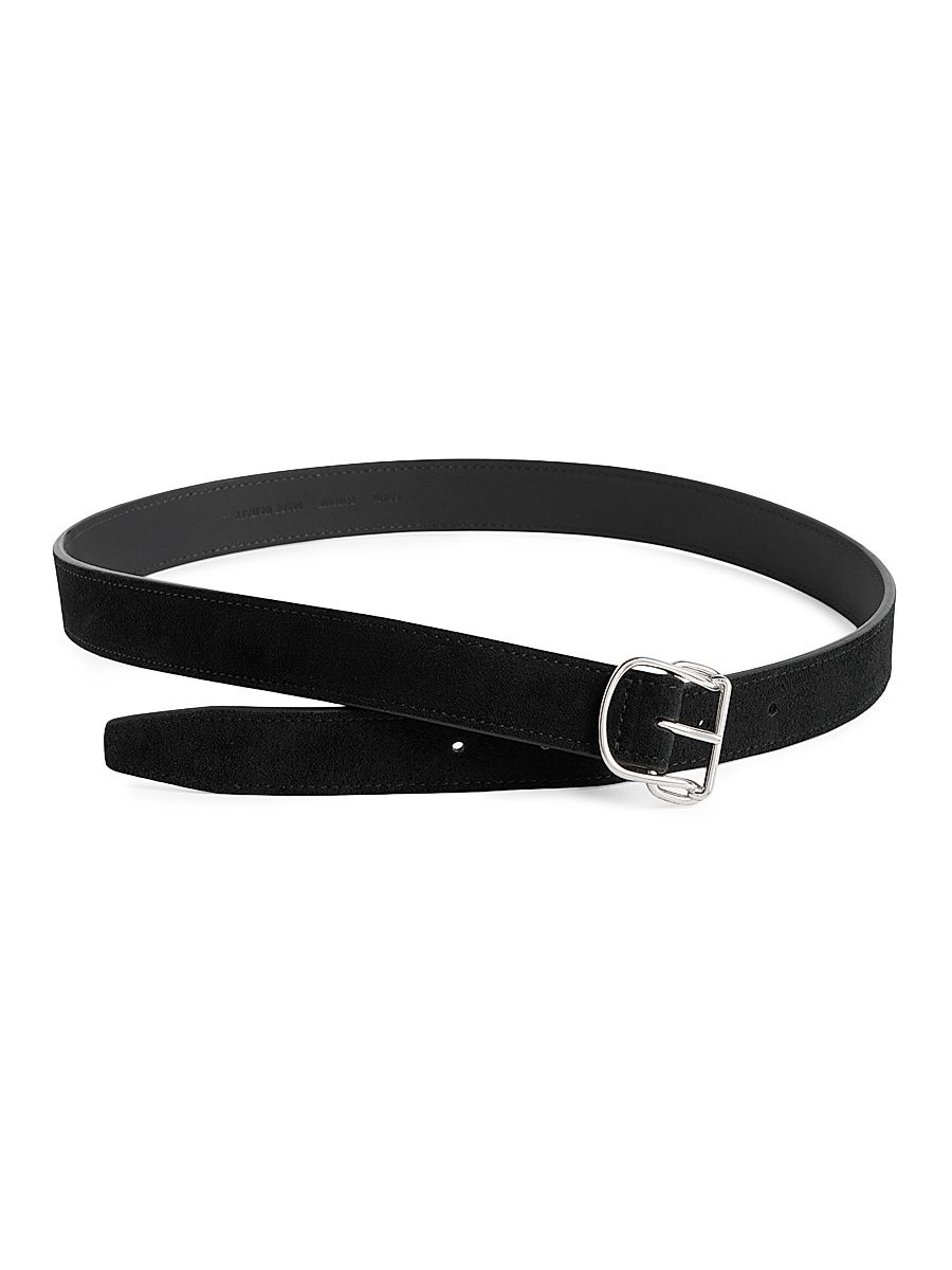 Women's Swirl Suede Belt - Black - Size Medium