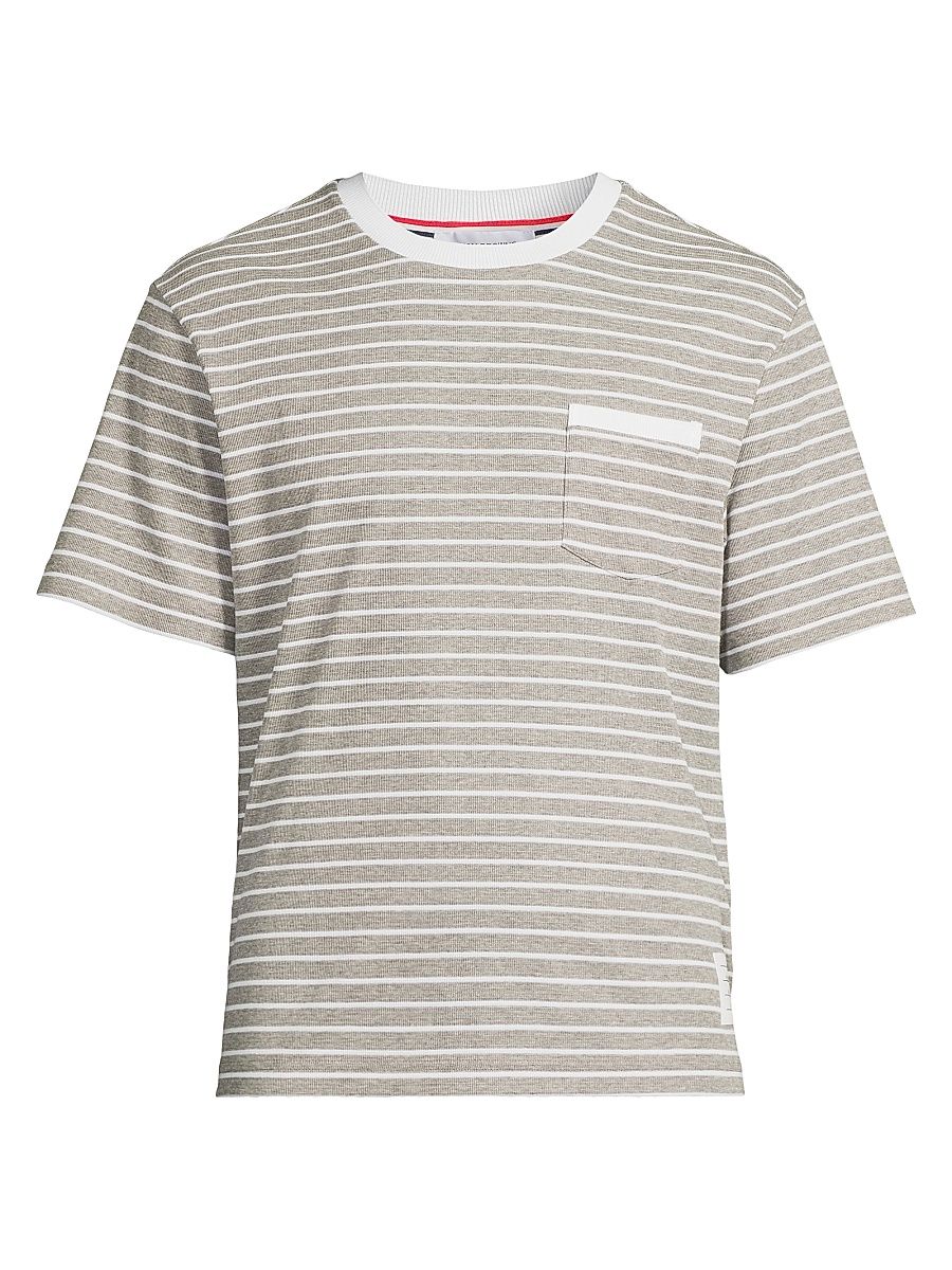 Men's Summer Weight Milano Pocket T-Shirt - Medium Grey White - Size XL