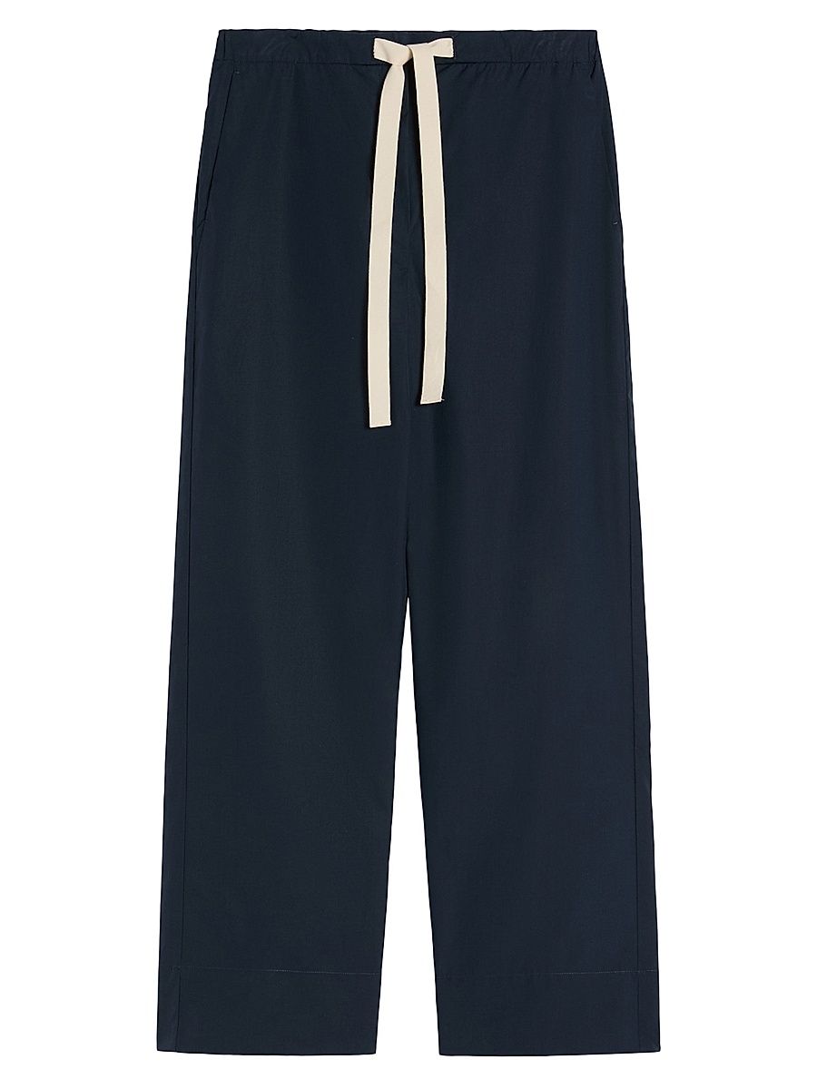 Women's Cotton Drawstring Trousers - Midnightblue - Size 8