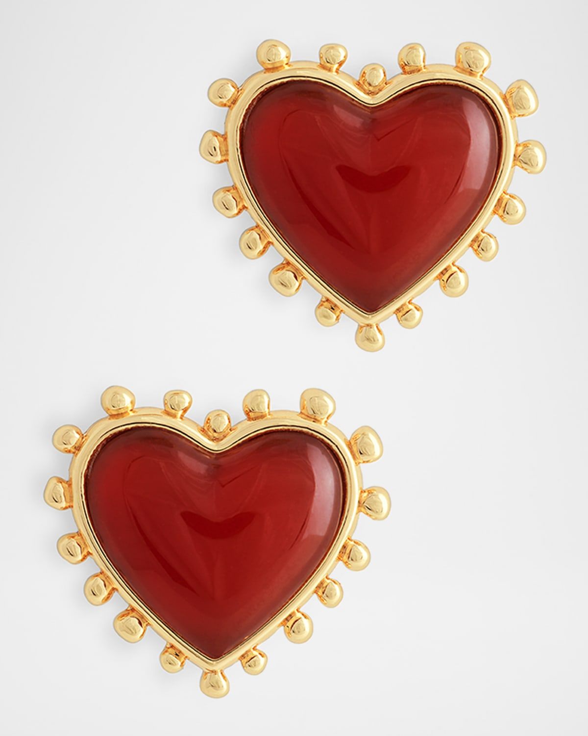 Heart Stone Stud Earrings