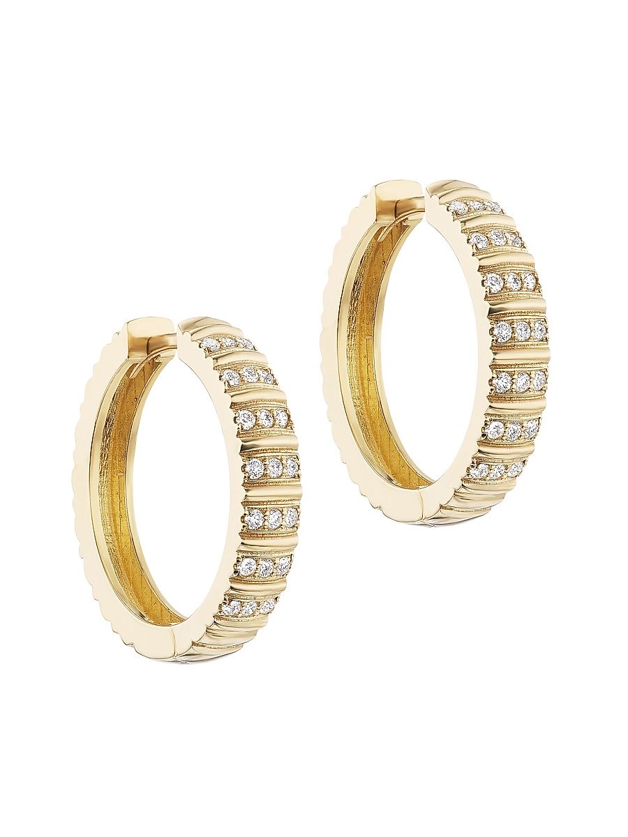 Women's Desert Rising Juli 14K Yellow Gold & 0.26 TCW Diamond Hoop Earrings - Yellow Gold
