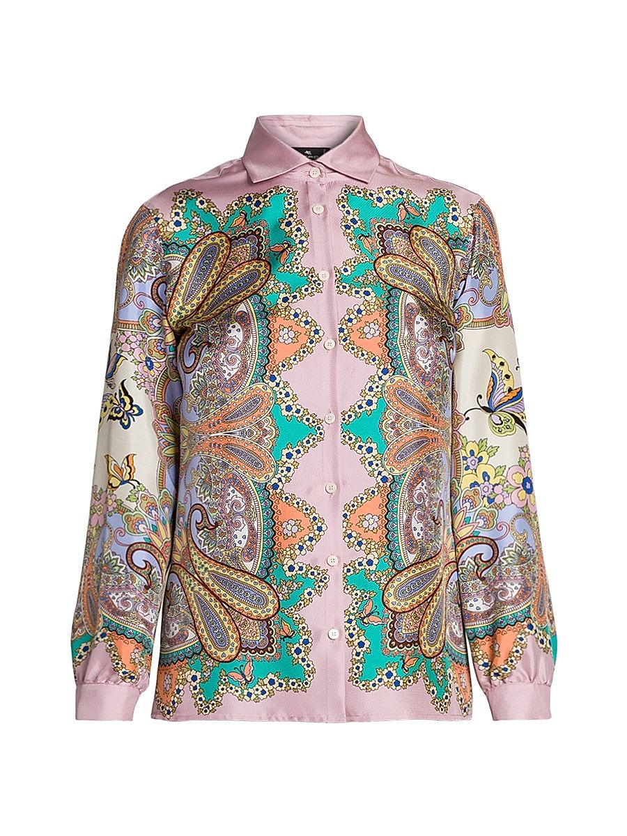 Women's Lucky Charm Flower Medallion Shirt - Stampafdorosa - Size 0