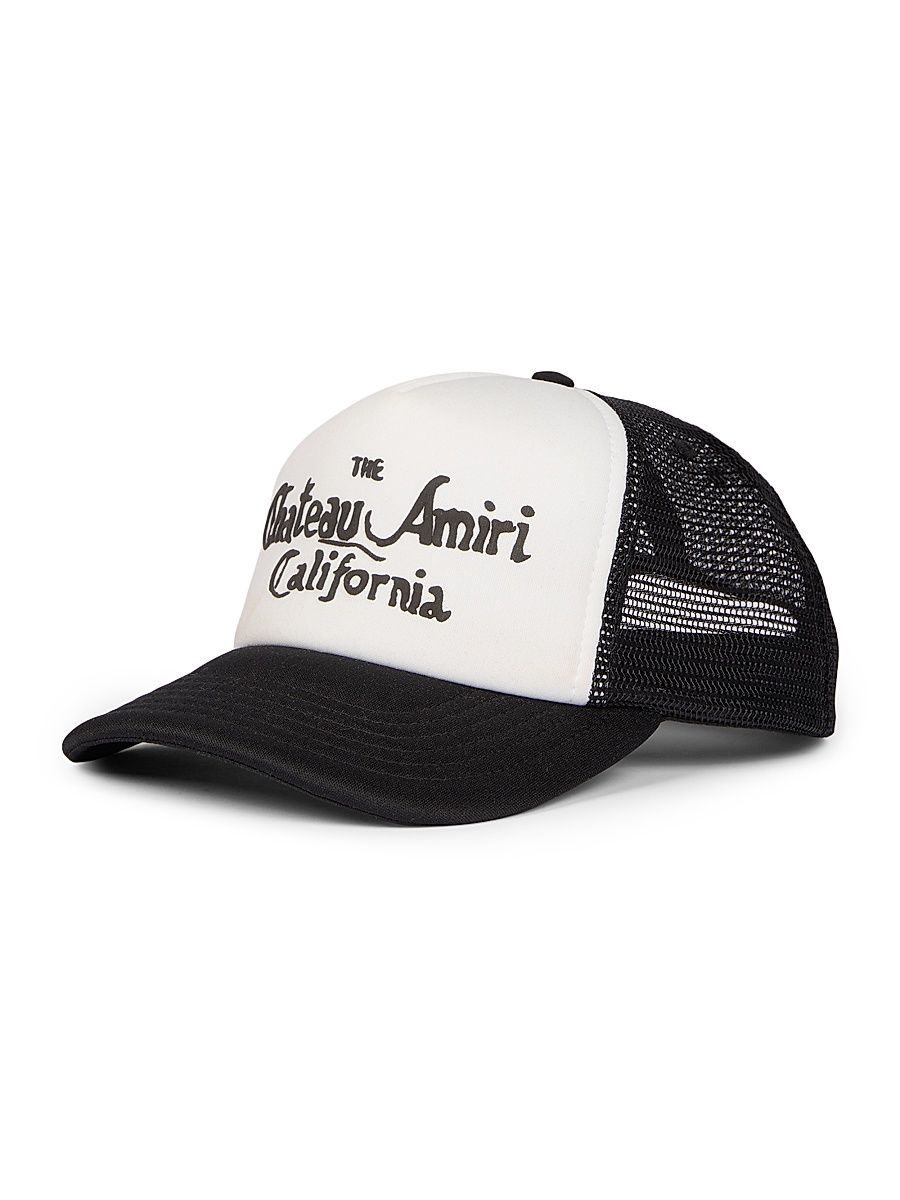 Men's Chateau Amiri Logo Foam Trucker Hat - Alabaster Black