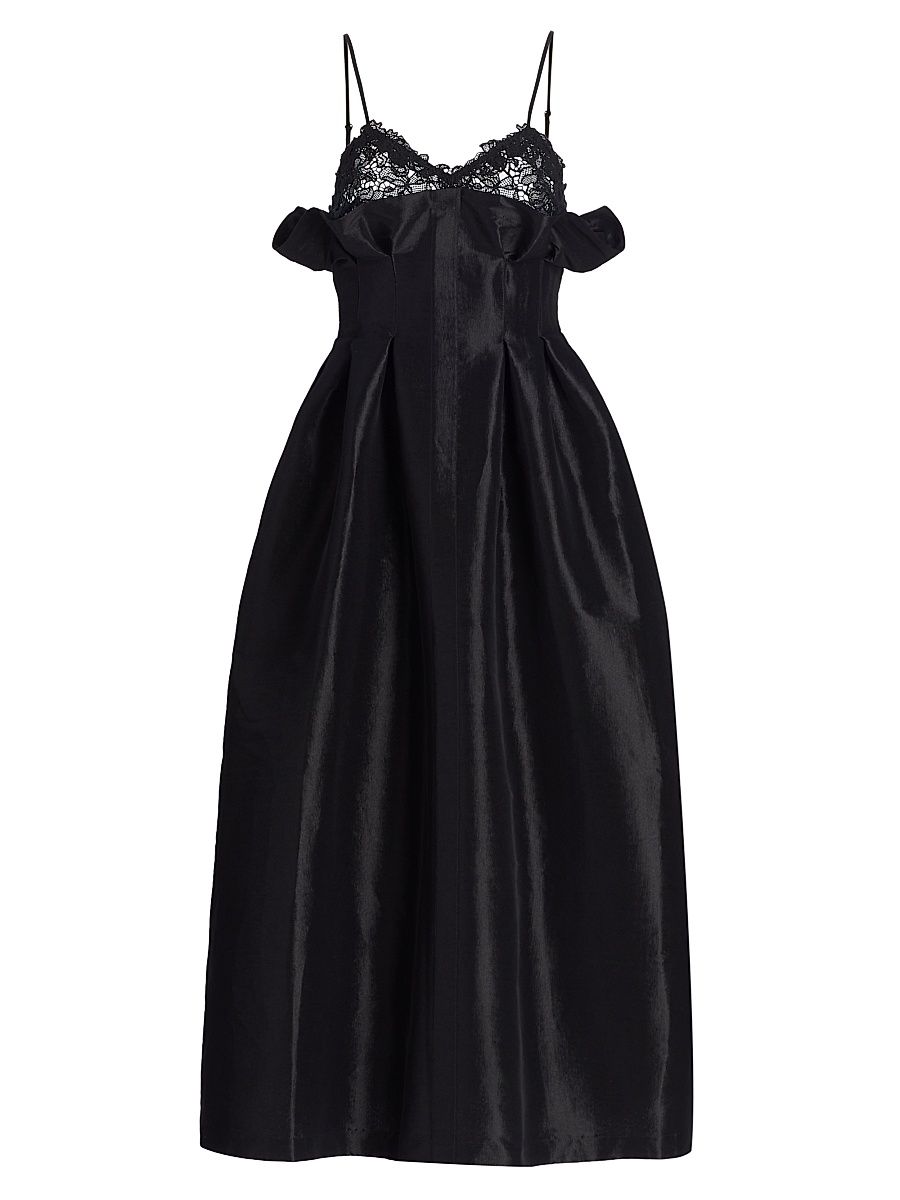 Women's Theresa Taffeta Lace Cocktail Dress - Black - Size 6
