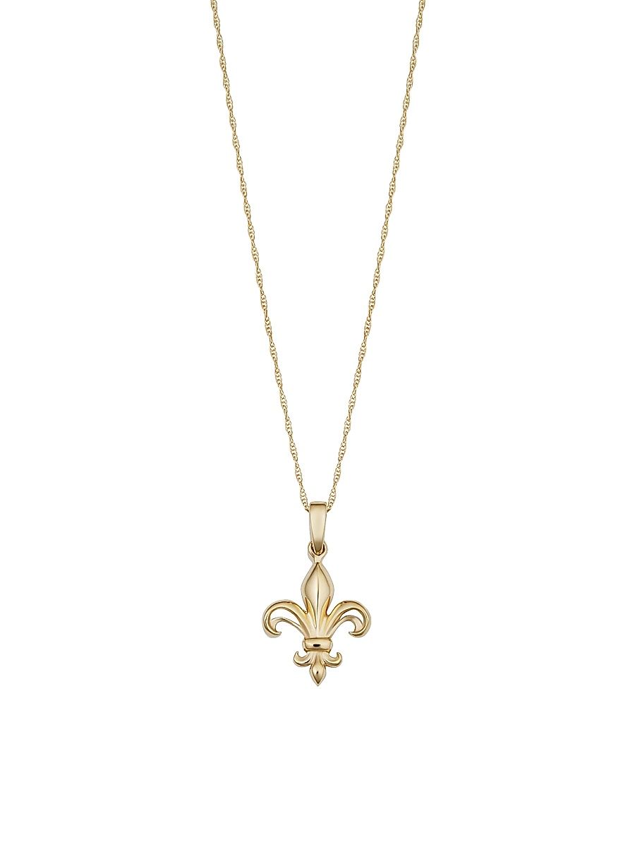 Women's 14K Yellow Gold Fleur De Lis Pendant Necklace - Yellow Gold