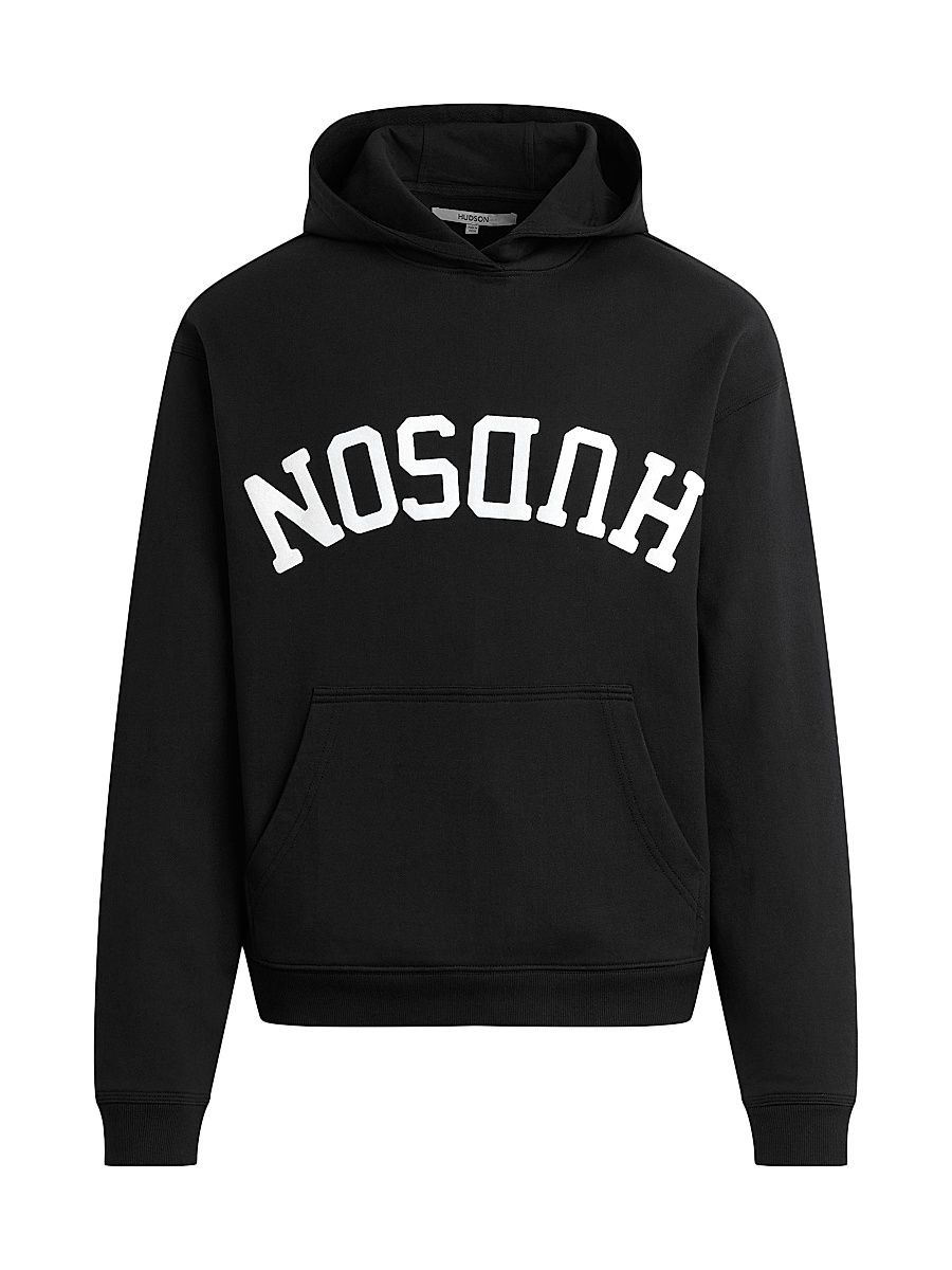 Men's Classic Logo Cotton Hoodie - Black - Size XXL