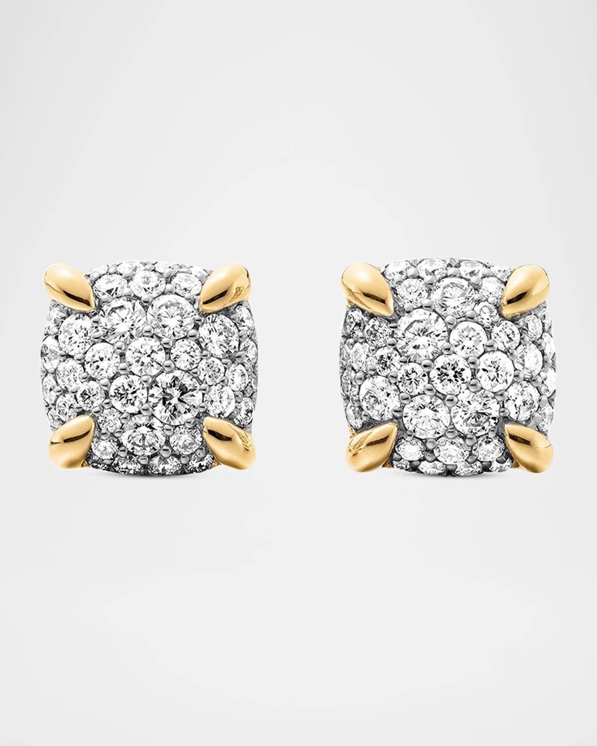 Chatelaine Stud Earrings with Diamonds in 18K Yellow Gold, 7mm