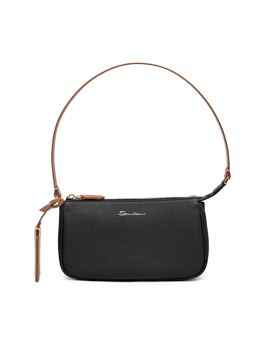 Women's Mini Leather Shoulder Bag - Black