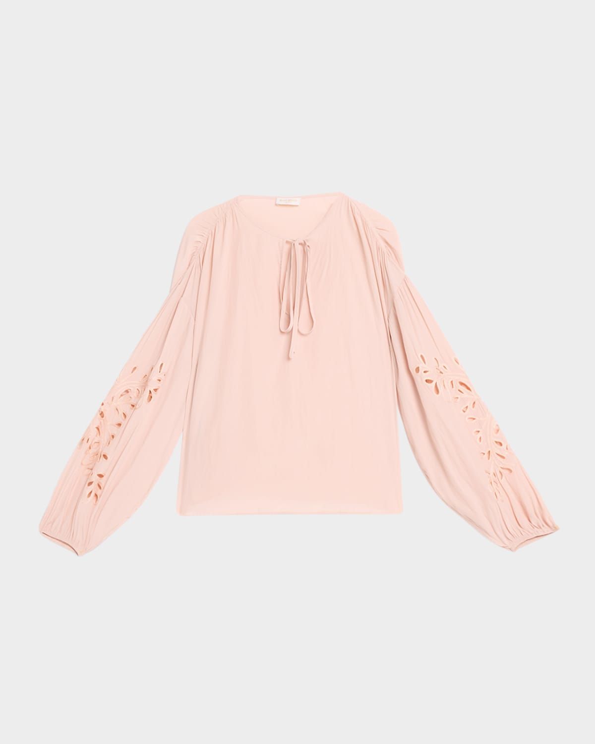 Zenaida Eyelet Tie Blouse
