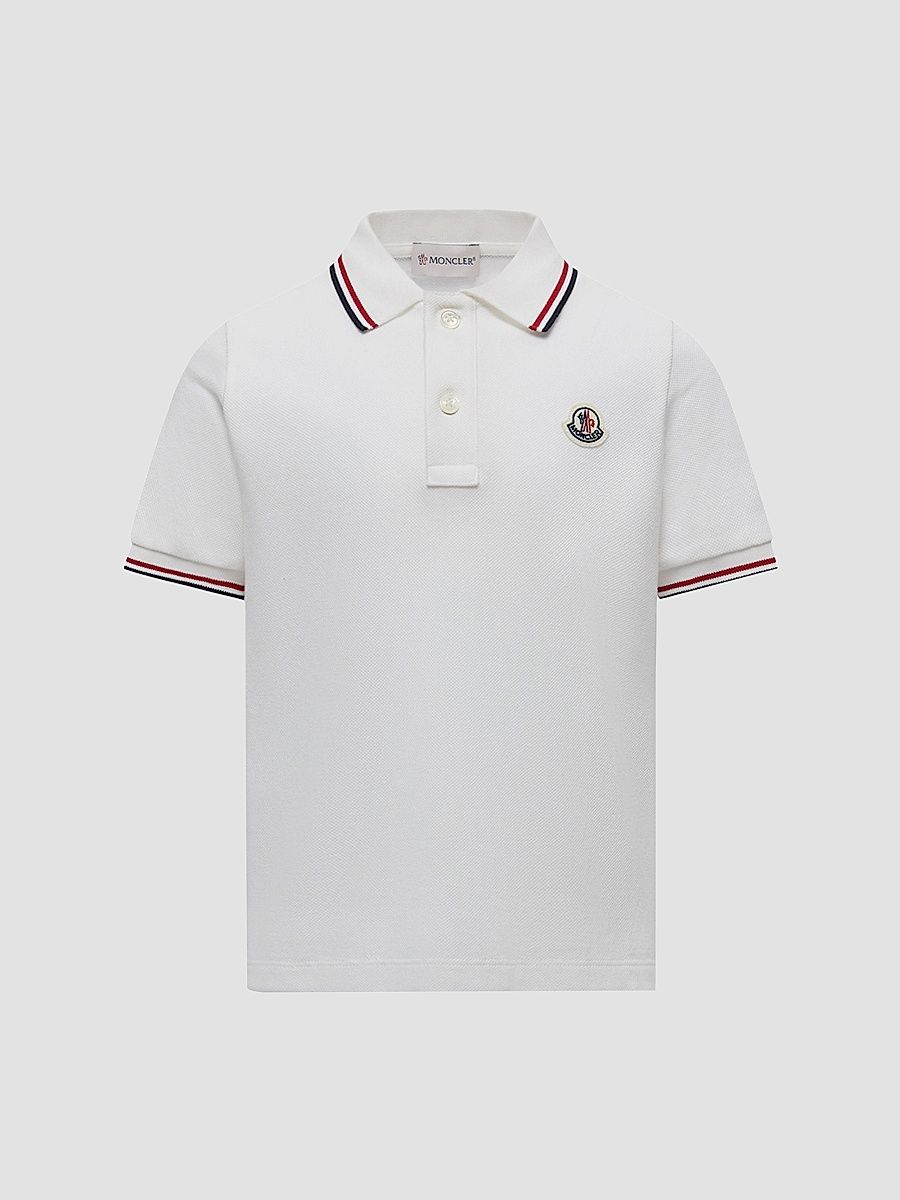 Little Boy's & Boy's Polo Shirt in Cotton Piquet - White - Size 14