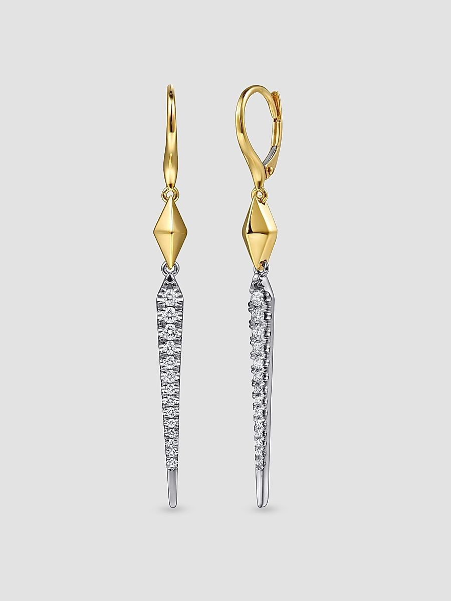 Gabriel & Co Women's Kaslique 14K White & Yellow Gold 0.50 TCW Diamond Kite Drop Earrings - Yellow Gold