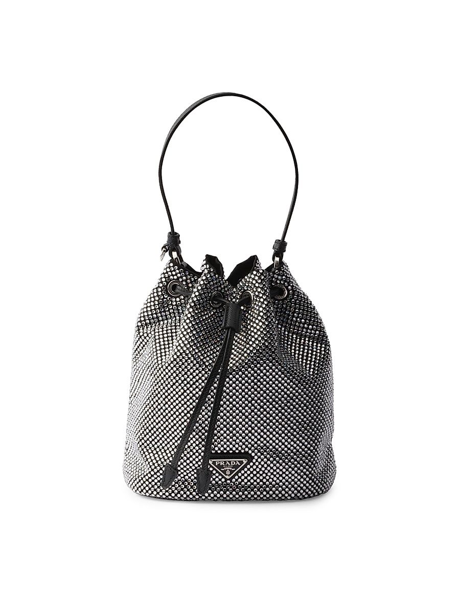 Women's Crystal-Studded Satin Mini-Bag - Assorted