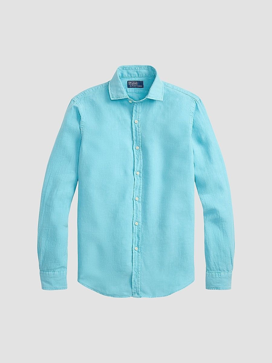Polo Ralph Lauren Men's Linen Button-Front Shirt - Perfect Turquoise - Size XXL