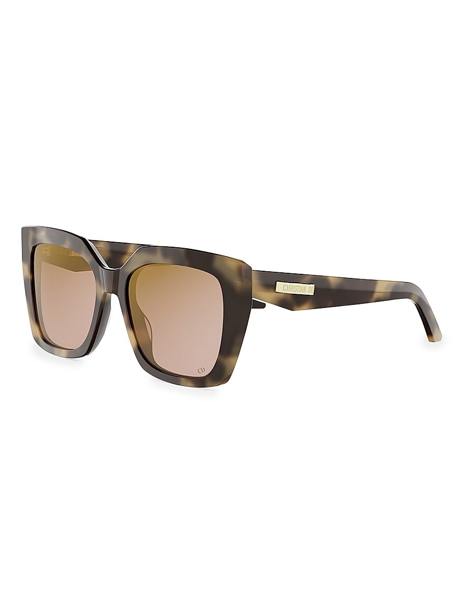 Women's CDior S5I 55MM Square Sunglasses - Havana