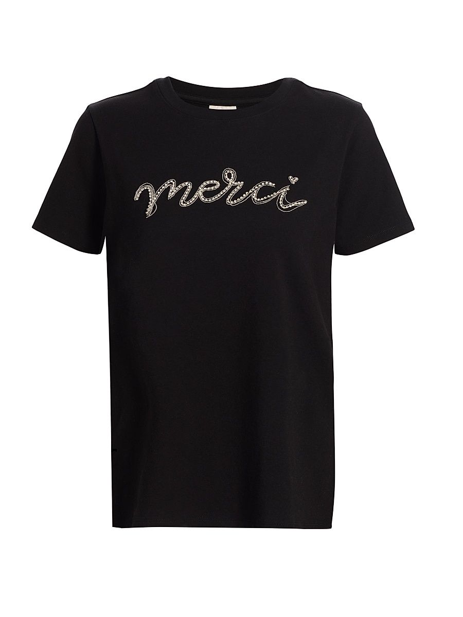 Women's Merci Chain T-Shirt - Black Silver - Size Large