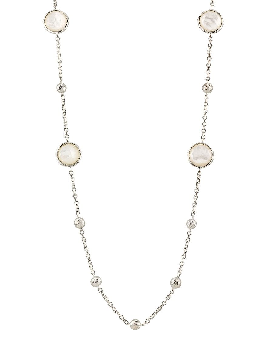 Women's Lollipop Sterling Silver, Quartz & Mother-of-Pearl Station Necklace - Silver