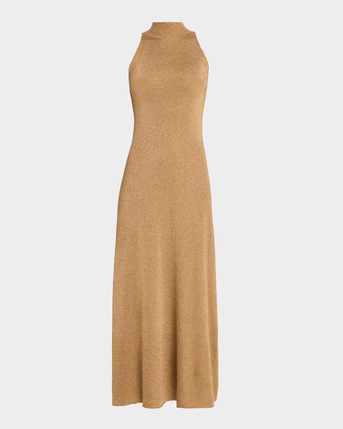 Mitzi Metallic Mock-Neck Midi Dress