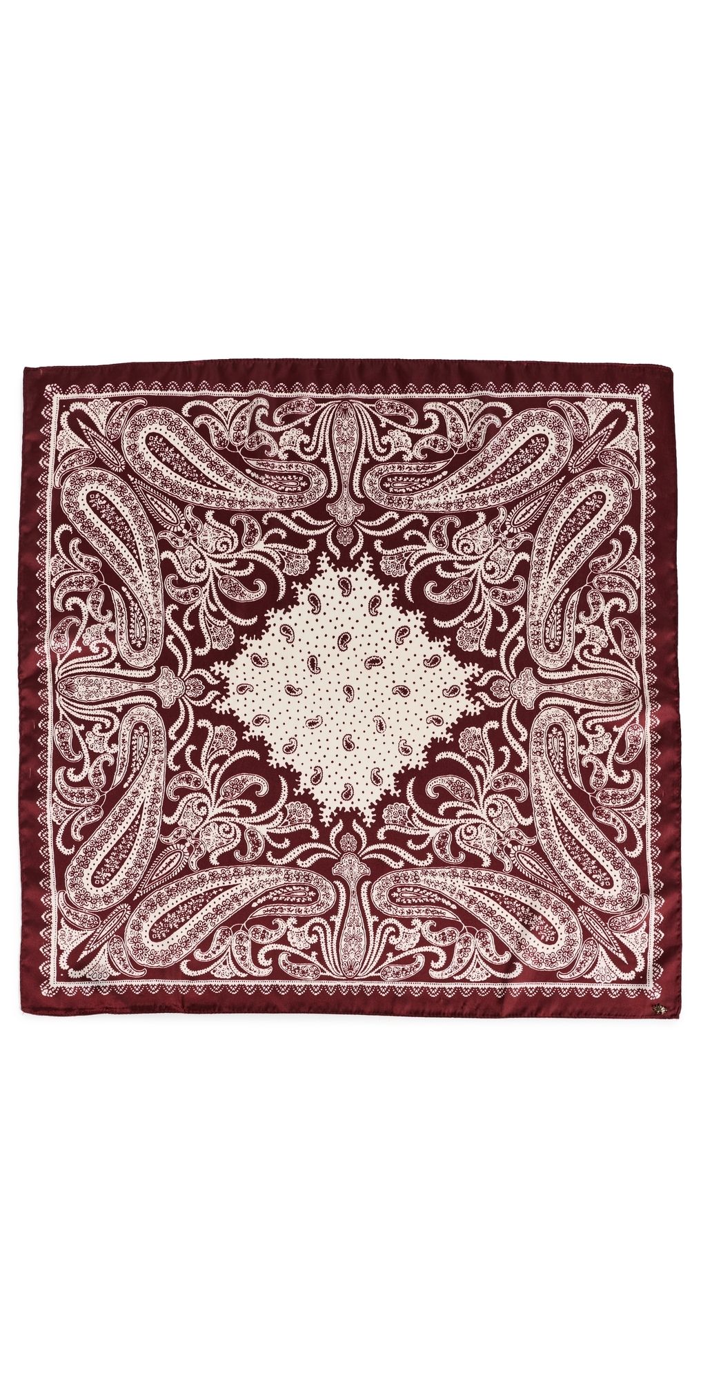 Lele Sadoughi Paisley Square Scarf Burgundy One Size