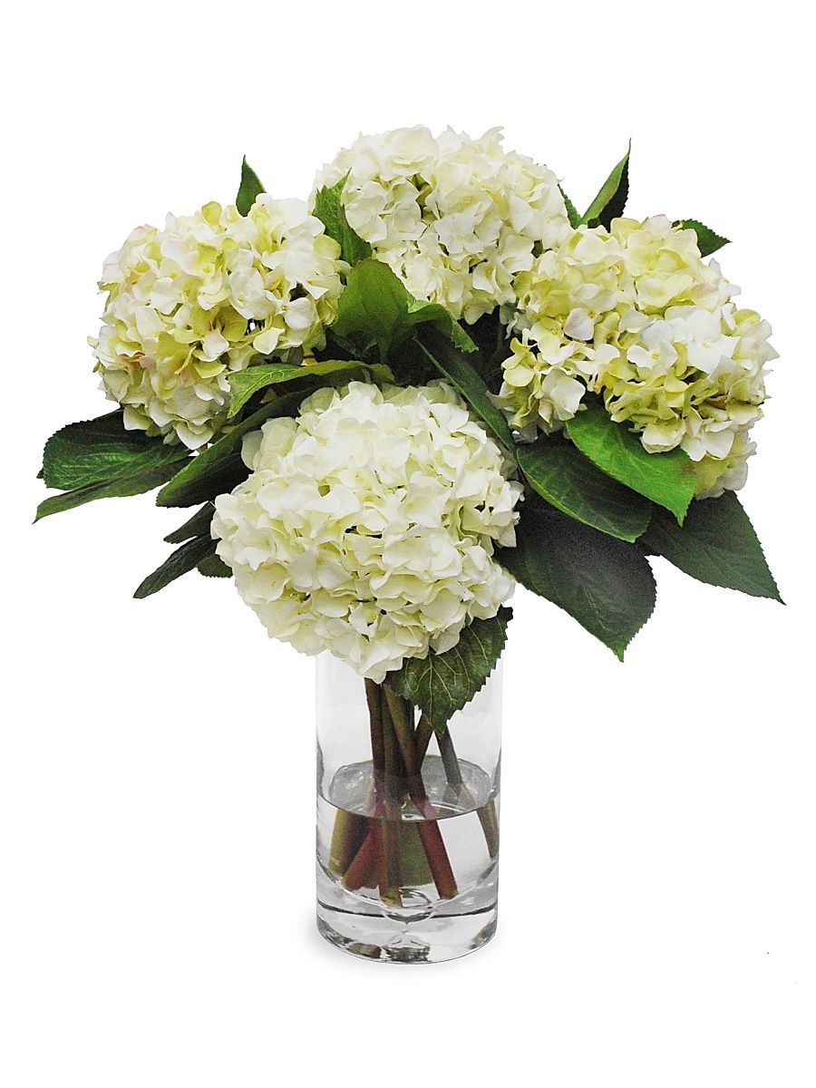 Everyday Floral Imitation Hydrangea In Glass Vase