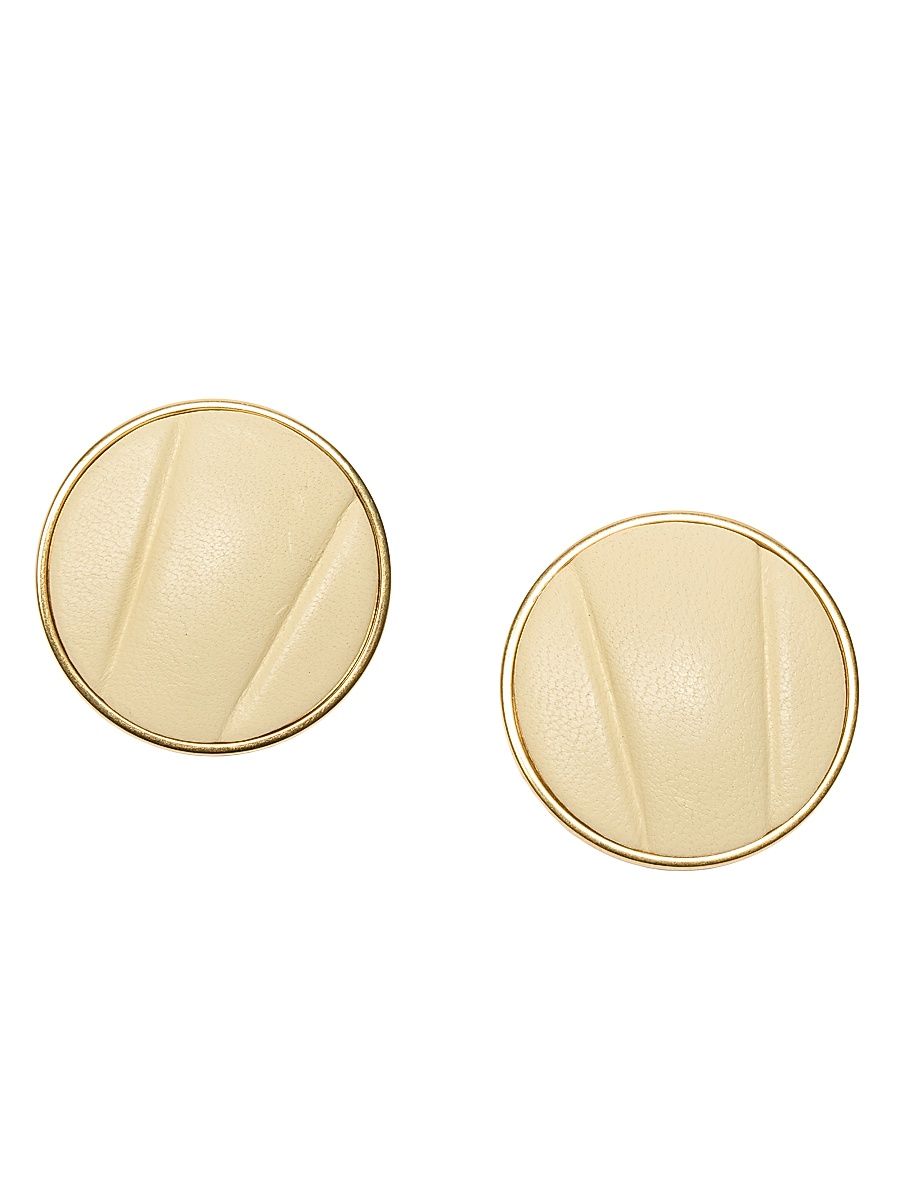 Women's Pleated Stud Earrings - Soft Powder