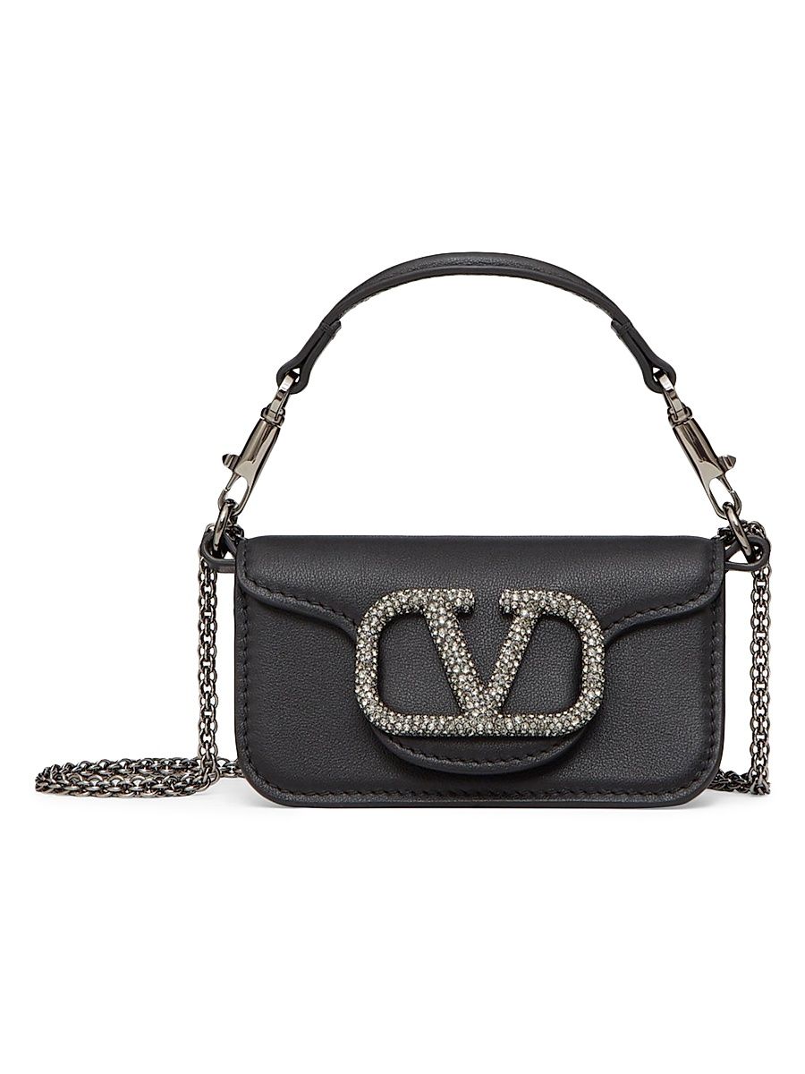 Women's Locò Micro Bag With Chain And Jewel Logo - Black Black