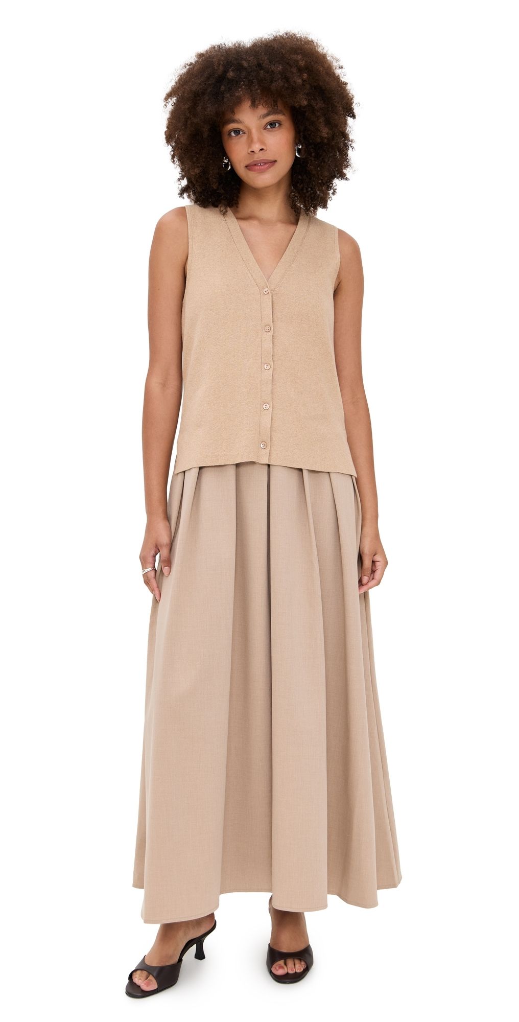 STAUD Madeline Dress Wheat S