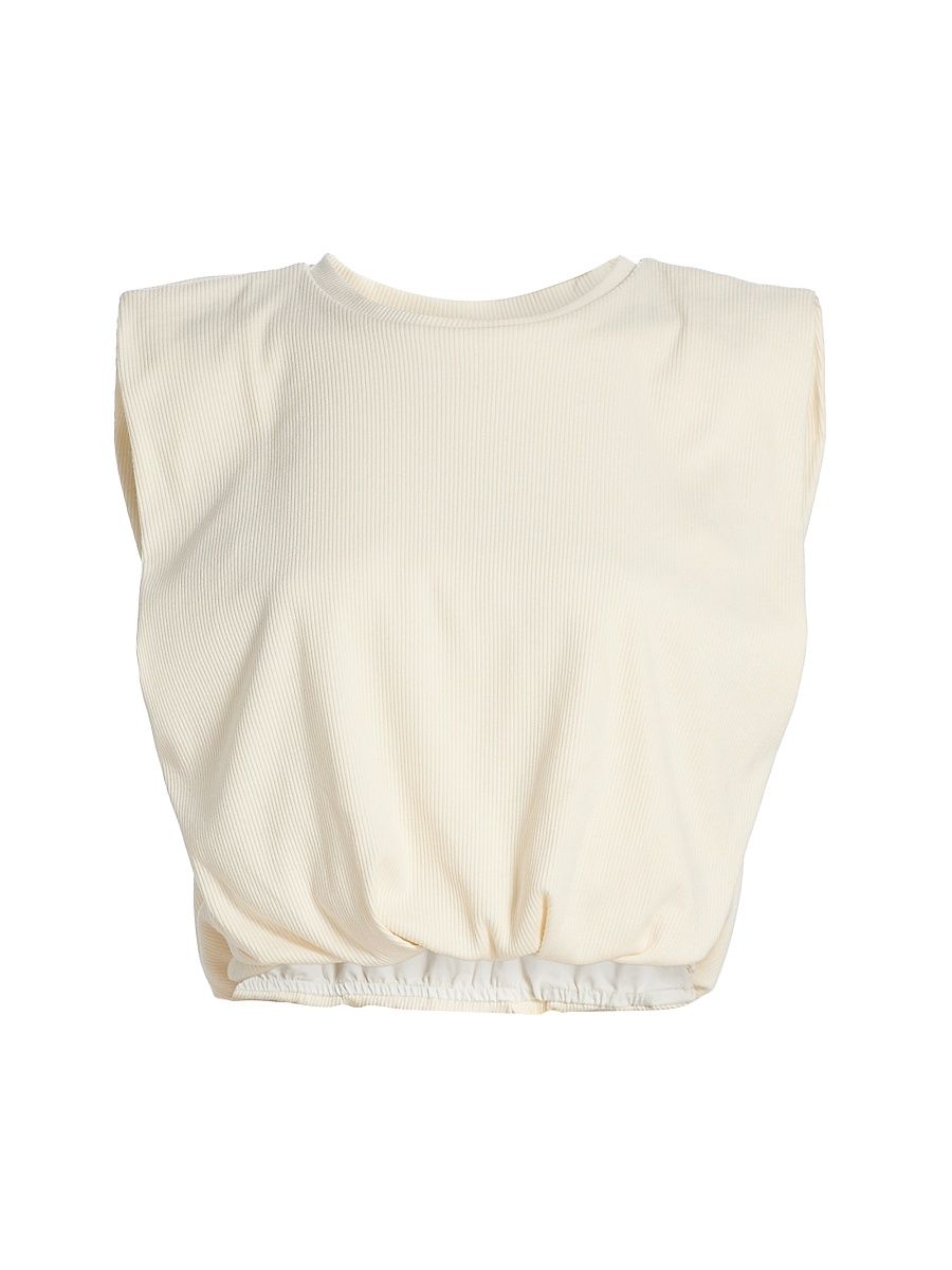 Women's Muraya Gathered Sleeveless T-Shirt - Ecru - Size Large