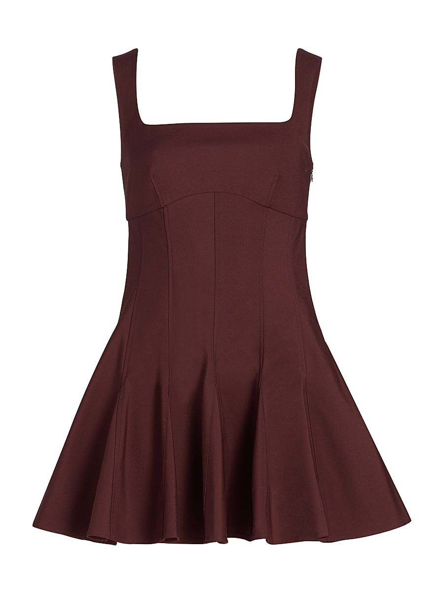 Women's Emslie Stretch Cotton-Blend Sleeveless Minidress - Mahogany - Size 14
