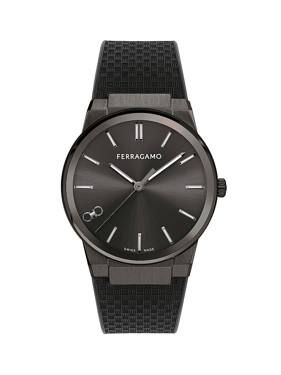 Men's Infinity Sapphire Stainless Steel & Woven Strap Watch/41MM - Black Grey