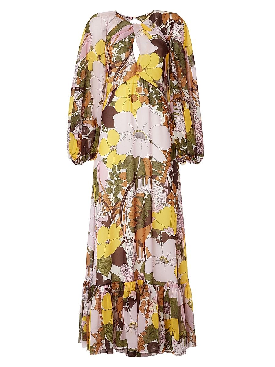 Women's Eve Dress - Big Flower Rose Pink - Size XS