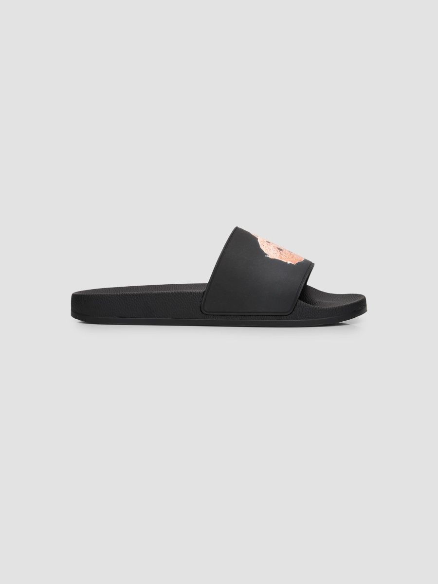 Palm Angels Men's Teddy Slide Sandals - Black Brown - Size 12