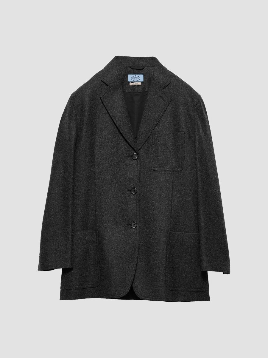 Prada Women's Wool Single-Breasted Blazer - Grey - Size 8