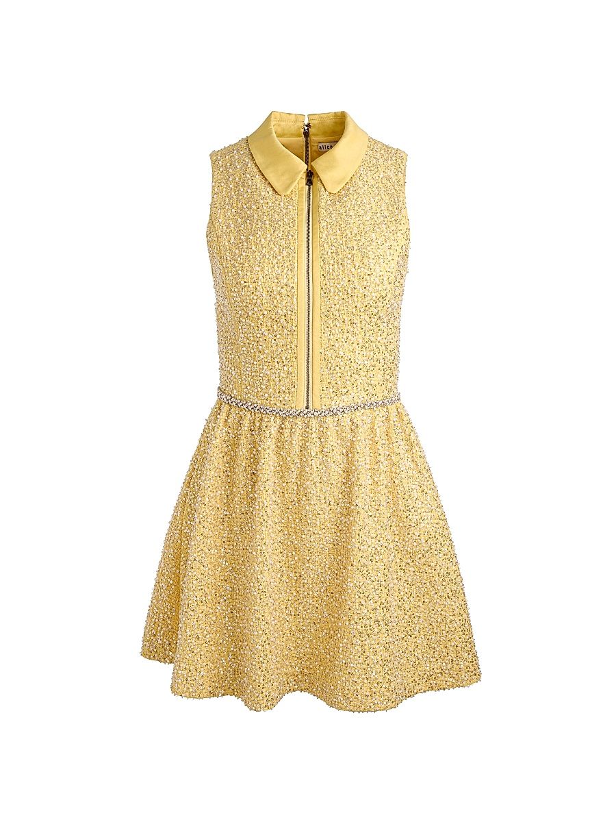 Women's Ellis Embellished Flare Minidress - Butter - Size 14