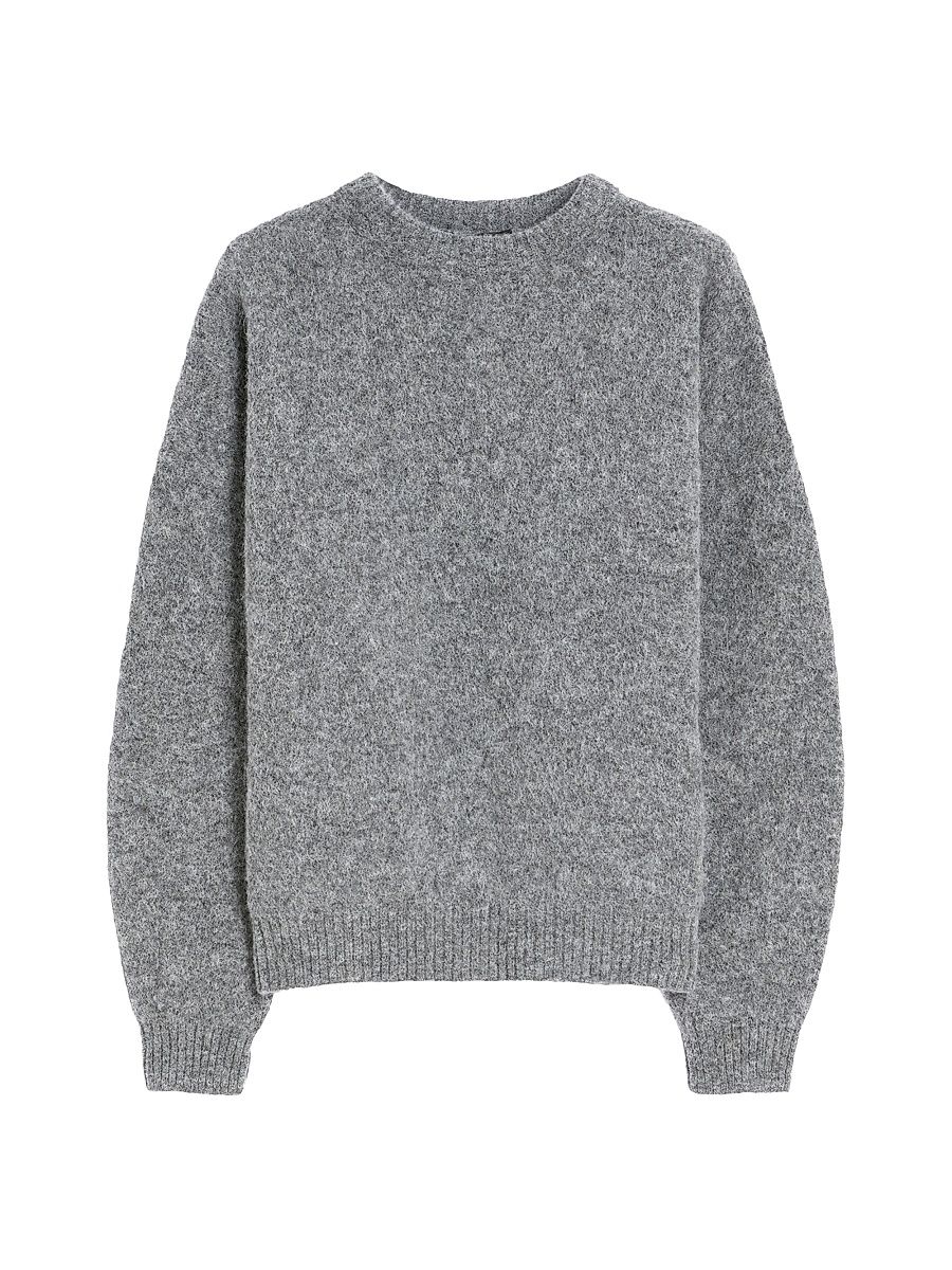 Women's Alpaca and Wool Jumper - Medium Grey Melange - Size XL