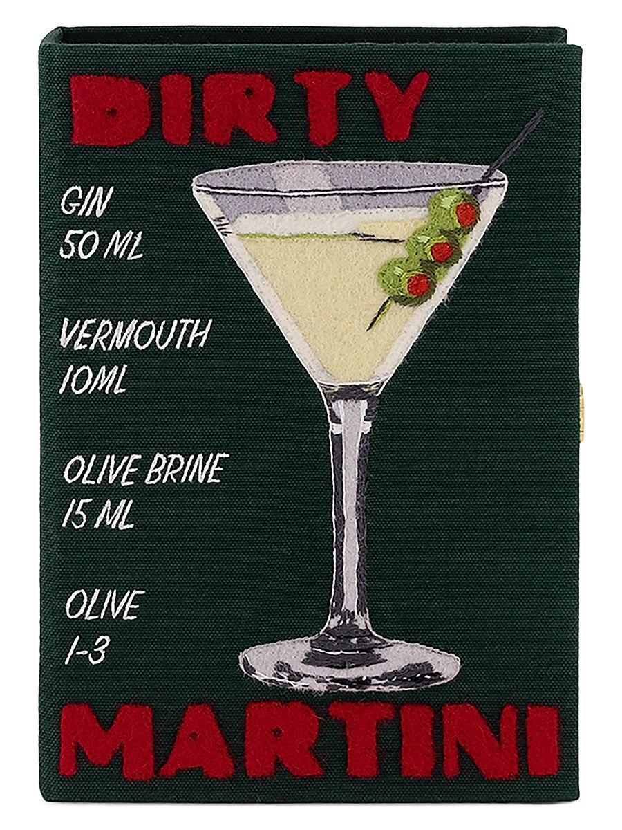 Women's Dirty Martini Embroidered Book Clutch - Green
