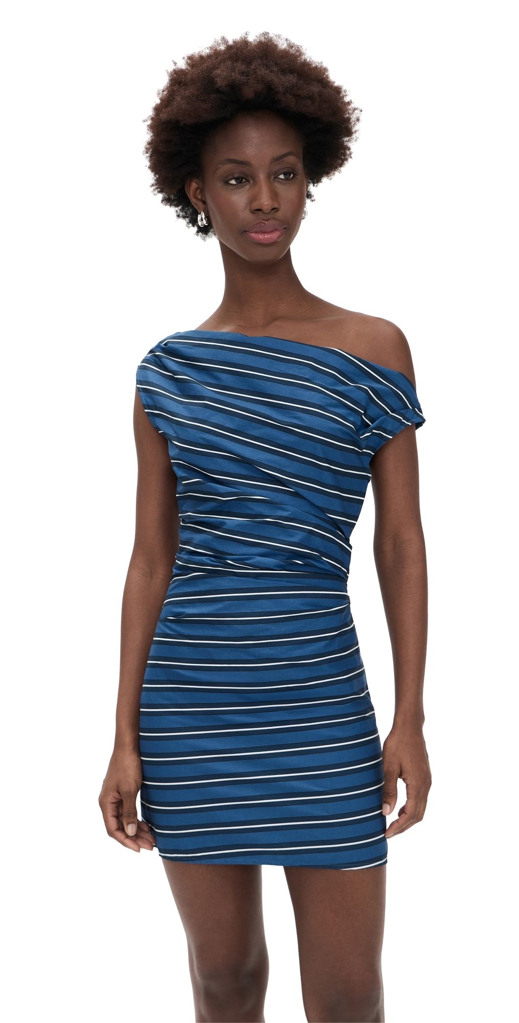 STAUD Phare Mini Dress Echo Stripe 0