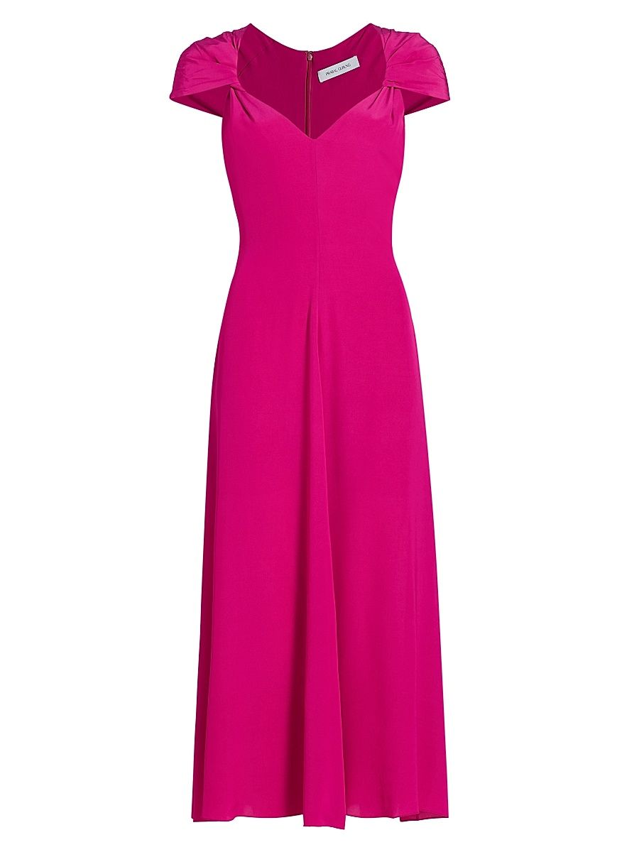 Women's Twist Cap-Sleeve Gown - Fuchsia - Size 12