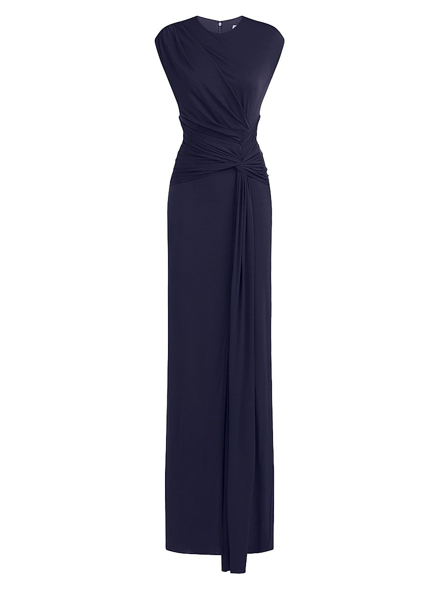 Women's Giovanna Jersey Twisted Gown - Navy - Size 14