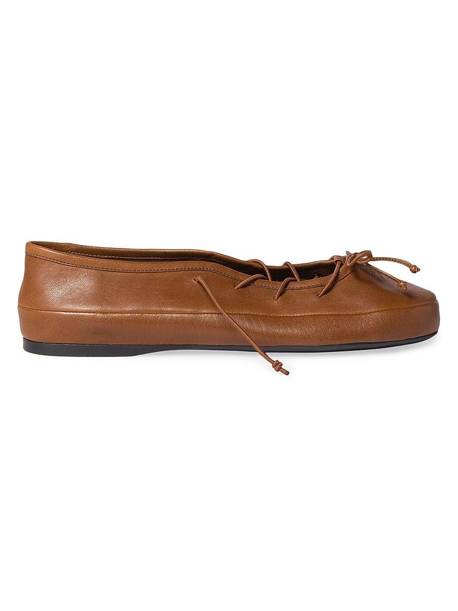 Women's Nappa Leather Ballerinas - Brown - Size 10