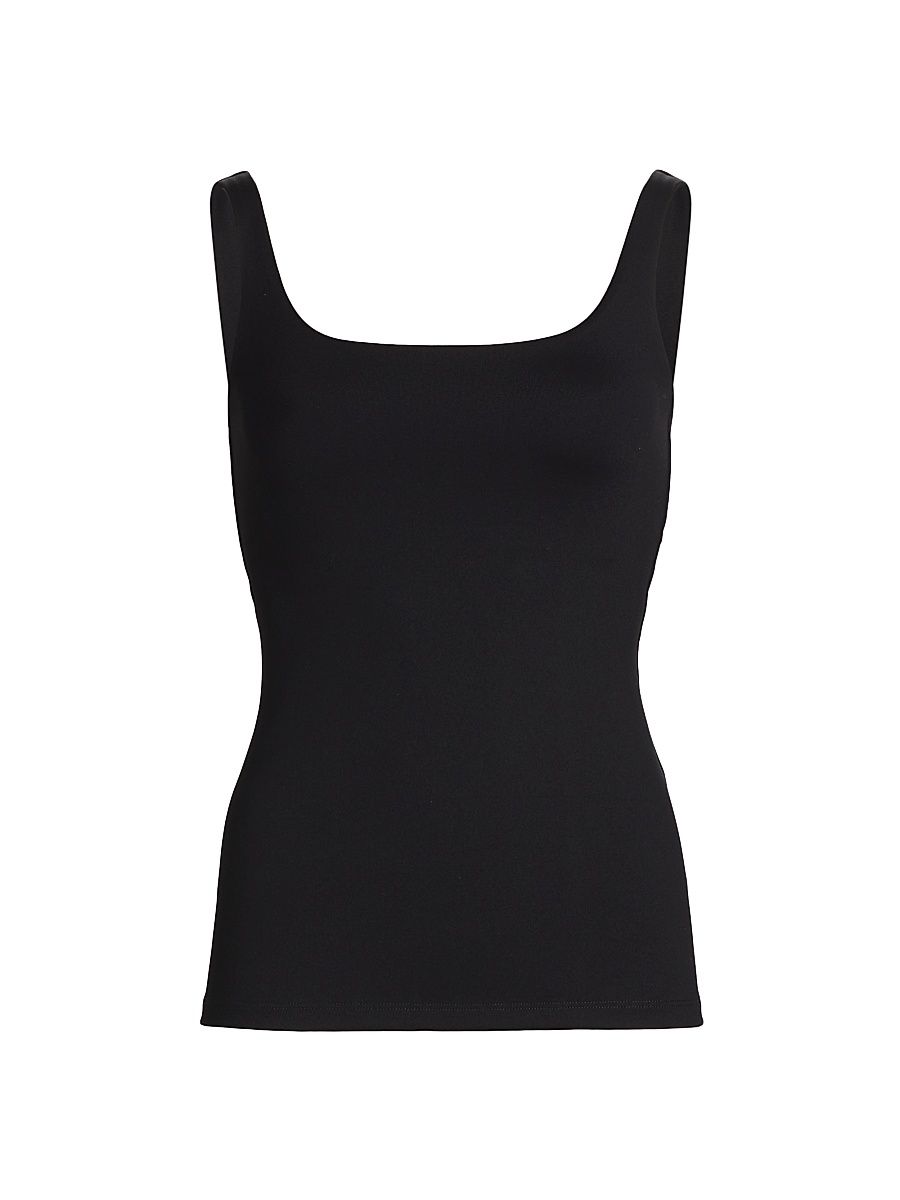 Women's Scoopneck Tank Top - Black - Size Small