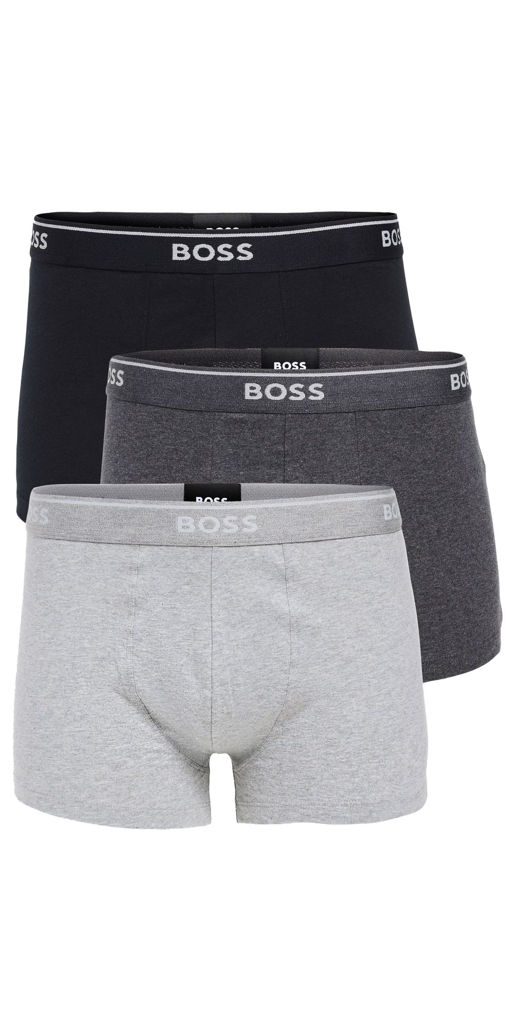 BOSS Classic Cotton 3 Pack Trunks Grey XXL