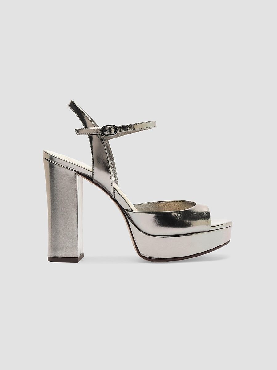 Women's Amy 110MM Leather Platform Sandals - Grafite - Size 9.5