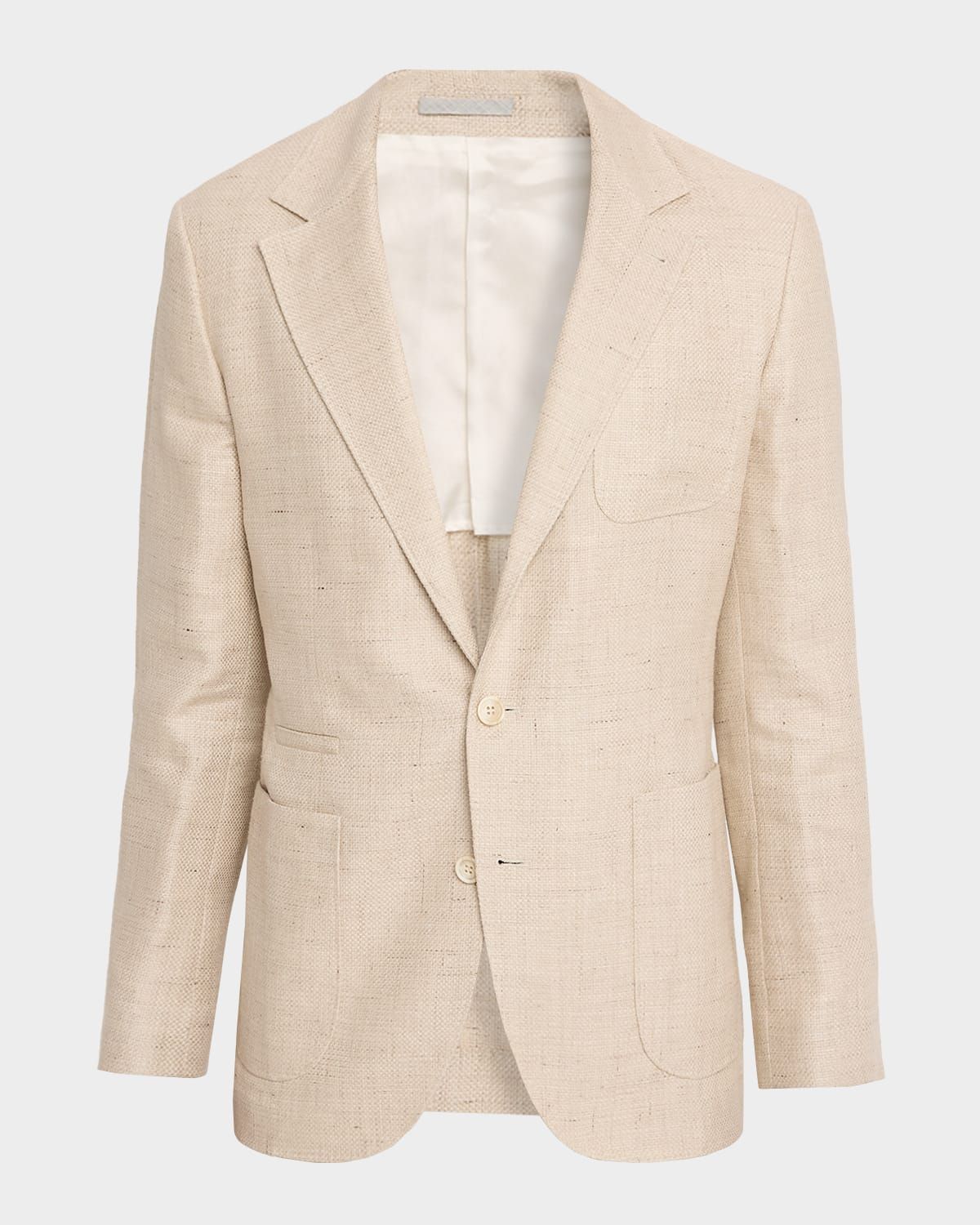 Men & apos;s Silk, Linen and Wool Twill Suit Jacket