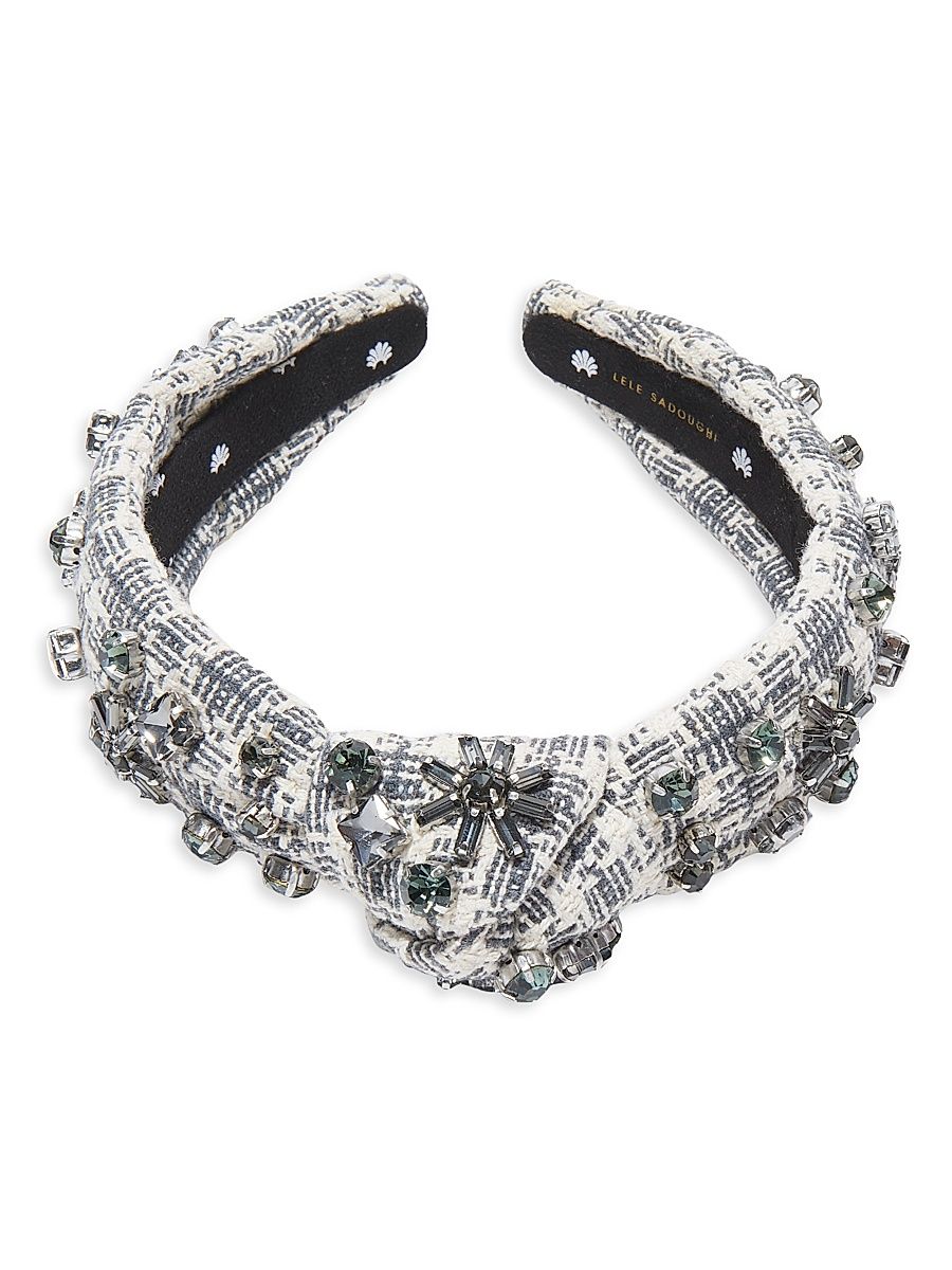 Women's Crystal Snowflake Knotted Headband - Charcoal Stitch