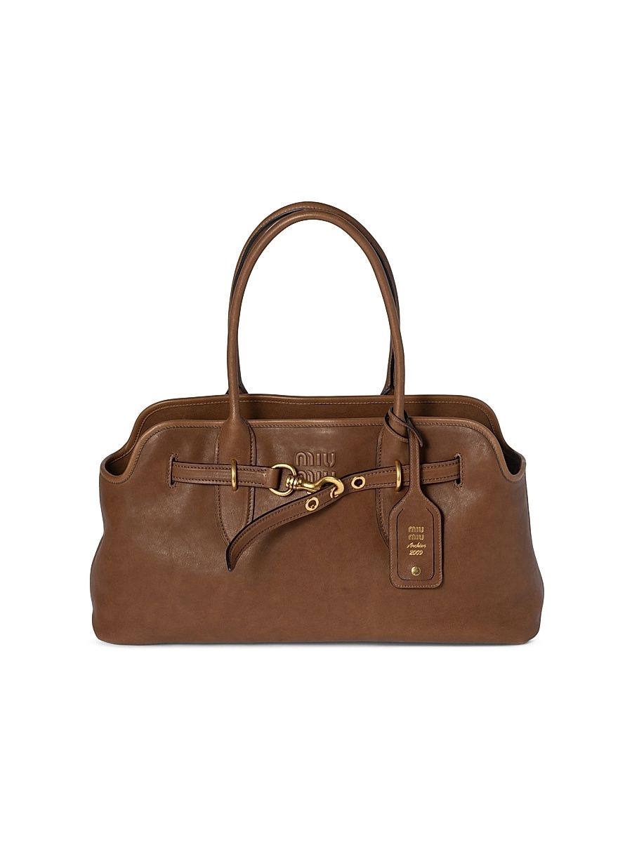 Women's Aventure Nappa Leather Shoulder Bag - Brown