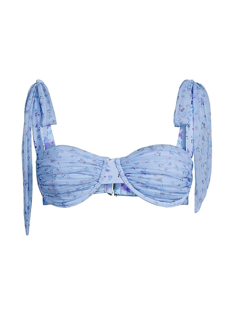 Women's Drea Micro Floral Bikini Top - Iris Petal - Size Large