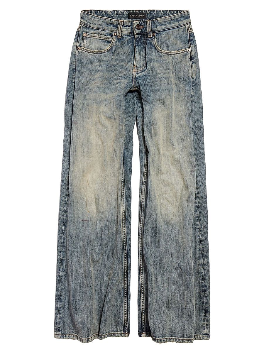 Women's Low Waist Baggy Pants - Blue - Size Medium