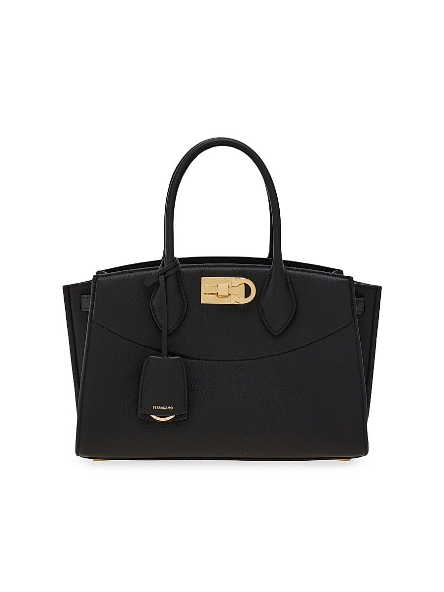 Women's Studio Leather Satchel - Nero