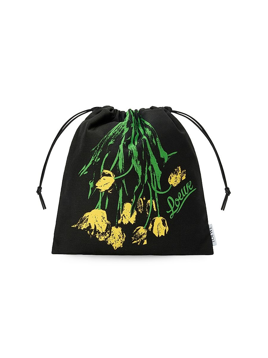 Women's LOEWE x Paula's Ibiza Tulip Drawstring Pouch - Black