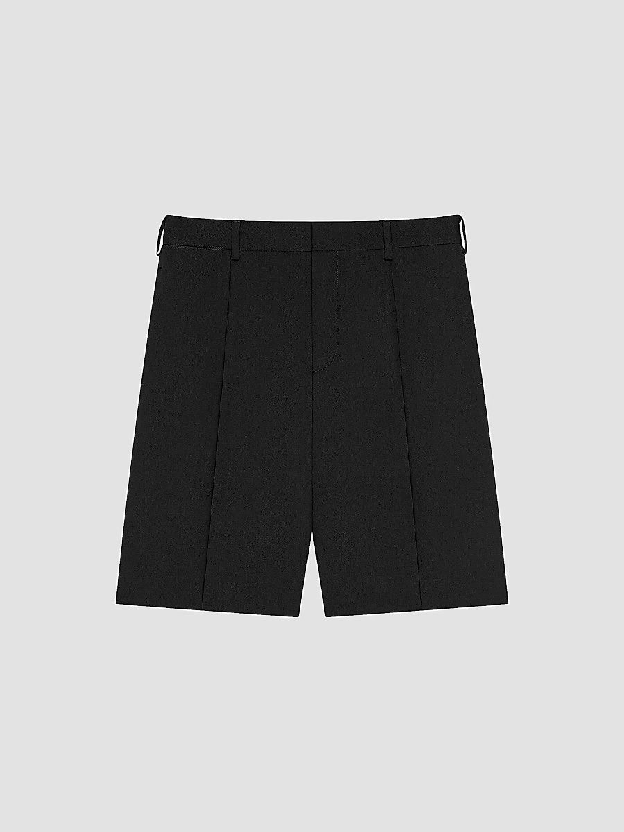 Givenchy Men's Double Pleated Bermuda Shorts in Wool - Black - Size 38